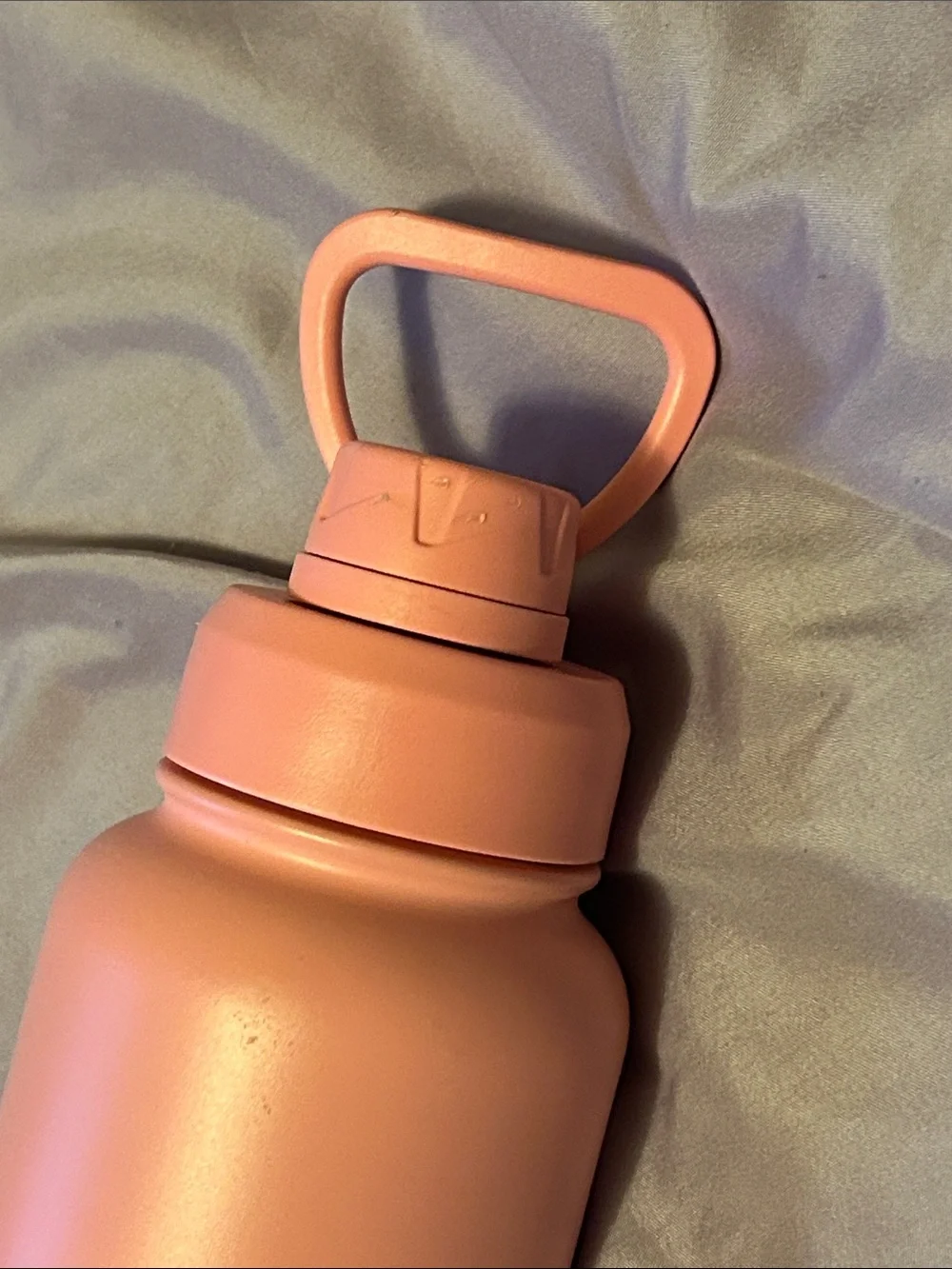 Peach Pink Stainless Steel Travel Water Bottle with Flip Lid